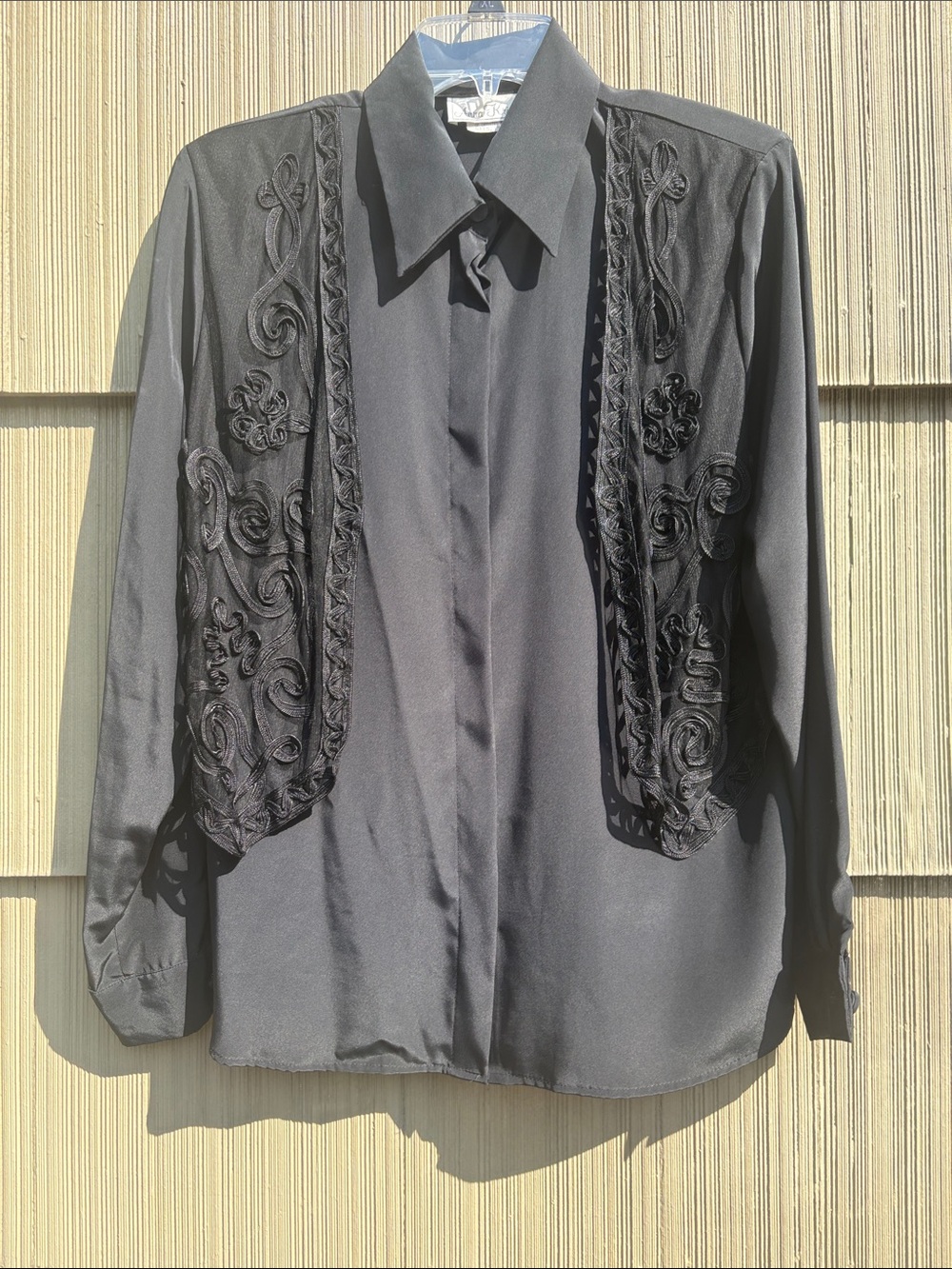 Vintage Anna Kriste 80’s Black Blouse size 10 AV13 - Picture 2 of 7